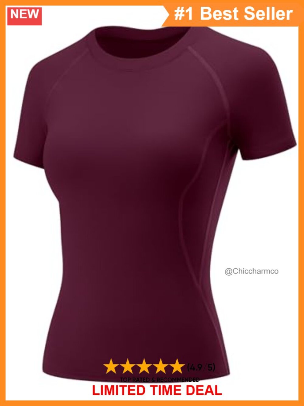 Women's Workout Short Sleeve Raglan Top Crew Neck Athletic Shirt